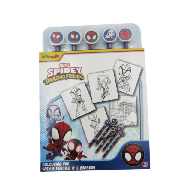 Spidey Colouring Book & Pencils with Tops